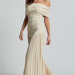 LIONESS - FIELD OF DREAMS MAXI DRESS IN OATMEAL